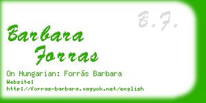 barbara forras business card