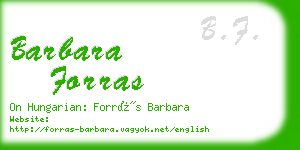 barbara forras business card
